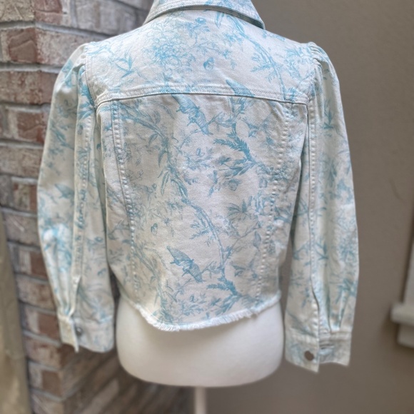 Elie Tahari Whimsical Print Jean Jacket Sz M - Picture 9 of 10